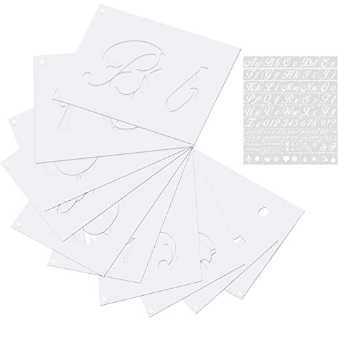 Yxhzvon 45 Pezzi Set Di Stencil Lettere Per Pittura, Riutilizzabile Stencil Maiuscolo E Minuscolo & Numero Di Stencil Per Bambini, Stencil Fai Da Te P