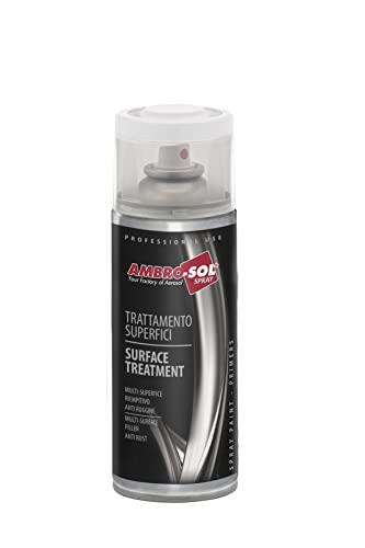 Ambro-Sol V400Stucco Smalto Trattamento Per Superfici, Fondo Stucco Bianco, Protegge Dalla Ruggine Le Superfici Di Metallo, Bomboletta Spray In Banda