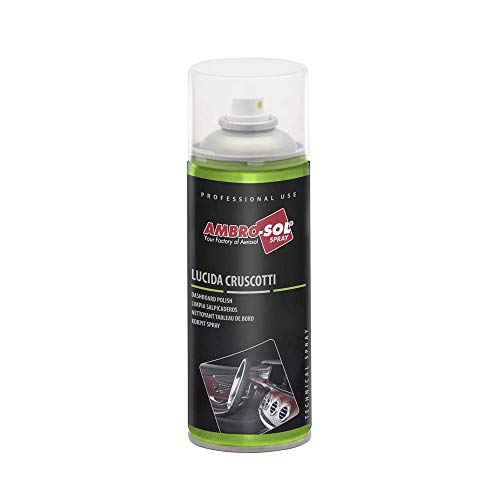 Ambro-Sol A450 Lucida Cruscotti, Rimuove La Polvere, Lucida E Ravviva Parti In Plastica, Finta Pelle, Svariati Tipi Di Cruscotti, Bomboletta Spray In