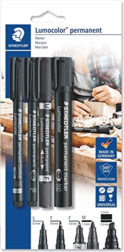 Staedtler Lumocolor - Pennarello Indelebile, Set 60 Punte Bk – Confezione Da 4 In Blister
