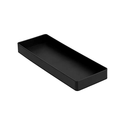 Amazon Basics Rettangolare Plastic Organizer - Mezza Vaschetta Portaoggetti, Colore: Nero