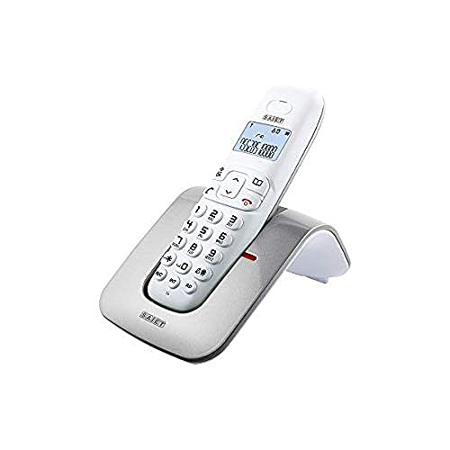 Saiet - Telefono Cordless Casa E Ufficio 13500783 - Cordless Con Vivavoce Dect Gap Lcd - Telefono Cordless Con Tasti Grandi E Schermo Intuitivo - Arge