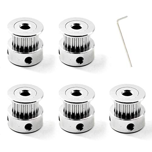 20 Teeth 4Mm Hole Gt2 Timing Pulley Kit For 3D Printer 6Mm Width Timing Belt With Wrench (5 Pezzi)