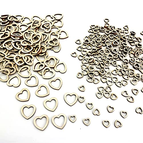 400 Pezzi Cuore Legno Fette Cavo Naturale Decorazioni Legno Forma Cuoricini Di Legno Cuori Di Legno Vuoti Piccoli Mini Legno A Forma Di Cuore Coriando
