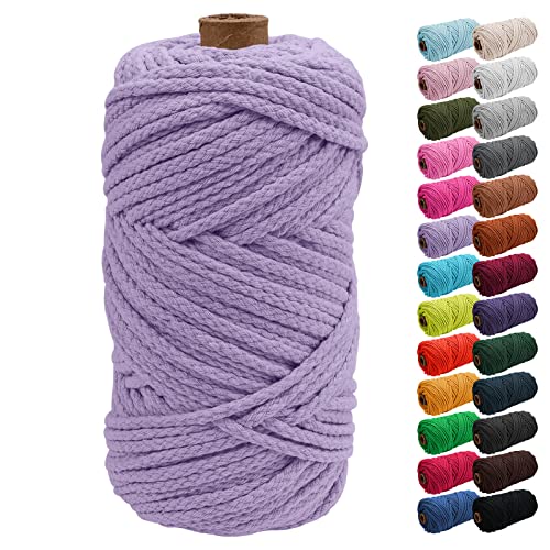 Uiopa Corda Macrame 5Mm X 90M, Corda Di Cotone Grosso Natural, Filo Macrame Cordoncino Cotone Intrecciato Per Appendere Piante, Attaccatura Di Parete,