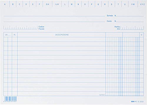 Edipro - E3253Bl - 100 Schede A 2 Colonne Blu F.To 15X21