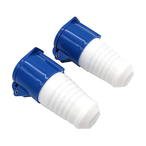 Pofet 2Pcs Power Plus 32Amp Presa 220-250 Volt 3 Pin (Ip44) Prese Di Accoppiamento - Blu