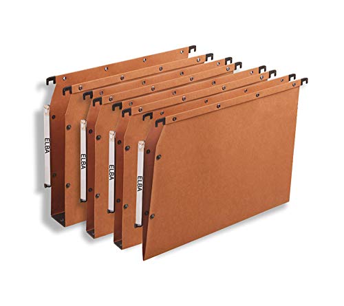 Elba 100330475 - Cartelle Sospese Per Armadio Fondo U 30 Mm, 32.5 X 27.5 Cm, Arancione
