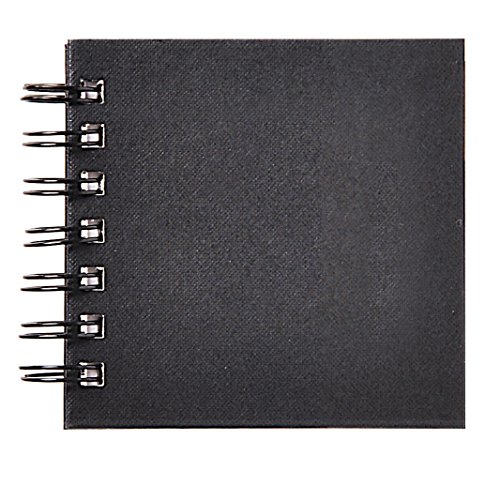 Clairefontaine 34237C - Taccuino Goldline 64 Fogli A Spirale (Formato Quadrato ) 10X10 Cm Carta Bianca 140 G, Copertina Rigida Nera