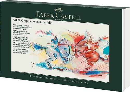 Faber-Castell 210008 - Set Art & Graphic, 36 Pezzi, Con Matite Colorate Polychromos, Matite Graphite Matt E Castell 9000
