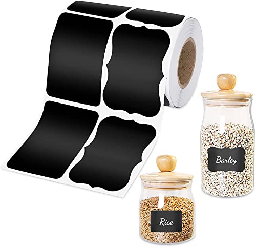 Pegatina De Pizarra, 240Pcs Etiquetas Adhesivas Reutilizable Impermeable Extraíble, Etiquetas De Pizarra Para Tarros Para Frascos Tarros Borrable, Dec