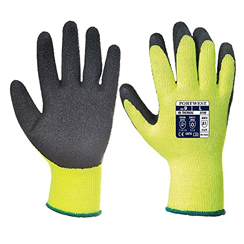 Portwest Guanto Grip Termico, Colore: Giallo, Taglia: L, A140Bkrl