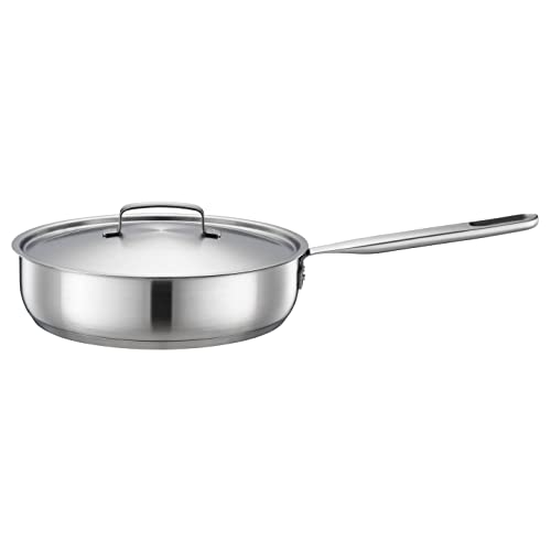Fiskars Padella Sauté Con Coperchio, Ø 26 Cm / 3,2 L, Padella Rivestita, Adatta Per Tutti I Piani Cottura, Acciaio Inox Riciclato, All Steel, Argento,
