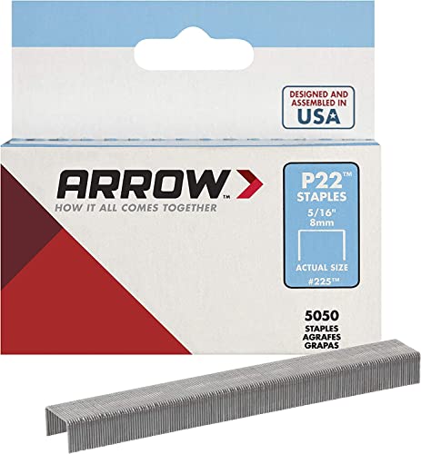 Arrow 225 Scatola Da 5050 Graffe P22, 8 Mm, Argento