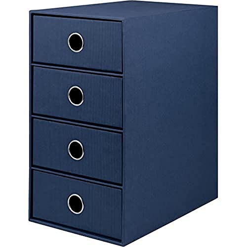 Rössler 1524452904 - S.O.H.O. Scatola A 4 Cassetti Per Din A5, Con Foro Per Le Dita, Blu, 250 X 175 X 320 Mm, 1 Pz.