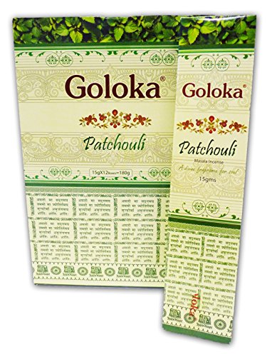 Goloka - Bastoncini Di Incenso, Aroma: Patchouli Masala, Confezione Da 15 12 Confezioni