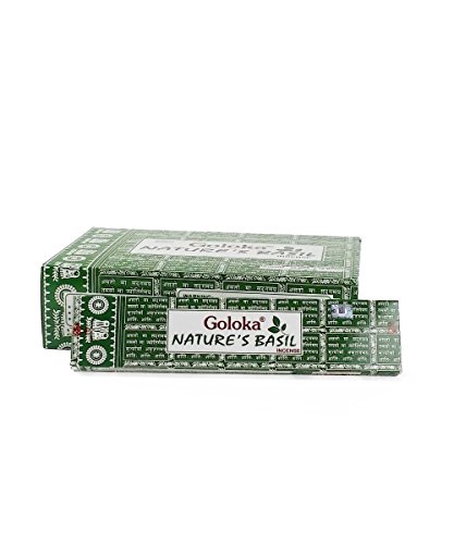Goloka Nature'S Basil Bastoncini Di Incenso, Confezione Da 12 Pezzi