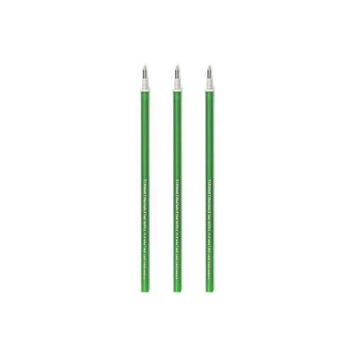 Legami - Refill Per Penna Gel Cancellabile, Set 3 Pezzi, Altezza 13 Cm, Inchiostro Termosensibile Verde, Punta 0,7 Mm