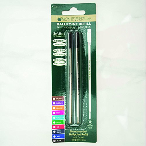 Monteverde C132Bk Soft Roll Blister Di 2 Ricariche Per Penna Sfera Cross Nero