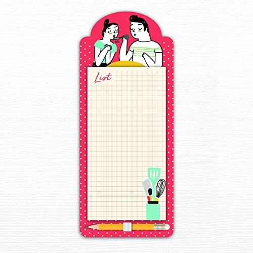 Imagicom 60 Pagine Blocco Note Con Piastra Posteriore Magnetica.11X26 Cm, Tema Cooking, Con Matita. Per Non Perdere Nessun Promemoria A Casa E In Uffi