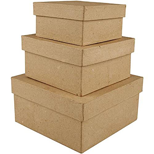 Creativ - Set Di 3 Scatole In Cartone, Rettangolari, L: 10+12,5+15 Cm, Assortite
