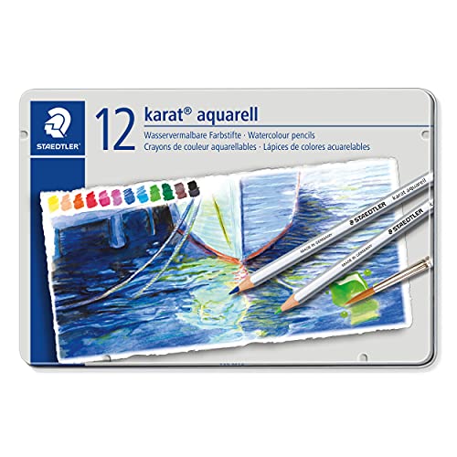 Staedtler Karat Aquarell Matite Colorate Acquerellabili - Scatola In Metallo Da 12