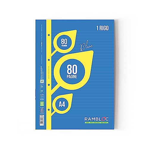 Ricambio Rinforzato Rambloc Pacco Da 4 Ricambi A4 1 Rigo. (160 Fogli Totali) - Massima Durabilità E Qualità Per Tutte Le Tue Esigenze Di Scrittura E A