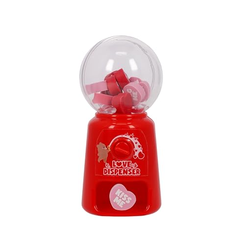 Legami - Mini Distributore Gomme Per Cancellare, Love Dispenser, 15 Gomme, Gomma A Forma Cuore, Dimensioni 9 X 22 X 0.5 Cm