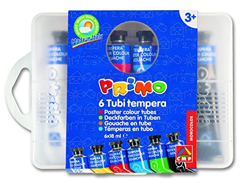 Farby Plakatowe W Tubkach Primo Tempera 6 Kolorów