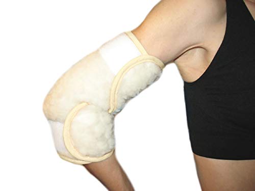 Gomitiera In 100% Lana Merinos -M (26-30 Cm.)- Fascia Ortopedica Per Gomito Contro Dolori Reumatici Tendinite Epicondilite Gomito Del Tennista Chiusur