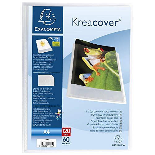 Exacompta 5768E Cartellina In Krea Cover Polipropilene, A4 21 X 29,7 Cm 60 Buste, Cristallo