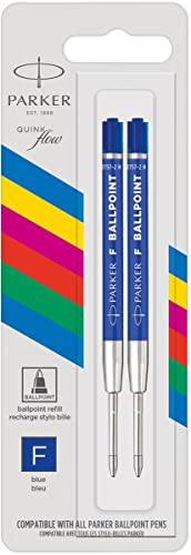 2166542 Pezzi Di Ricambio Per Penna Parker Inchiostro Blu Punta Sottile, Fornito In Blister, Confezione Da 2