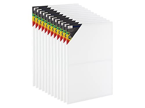 Van Nassau Fine Art Tele Per Dipingere | Set Tele | 40 X 50Cm | 12 Pezzi | Telaio Grande | Tavolozza | Colori Acrilici, A Olio E Acquerelli - 100% Cot