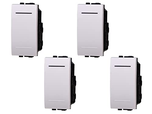 Deviatore 1P 16A Unipolare, Compatibile Con Bticino Living Light (4 Pezzi, Bianco)