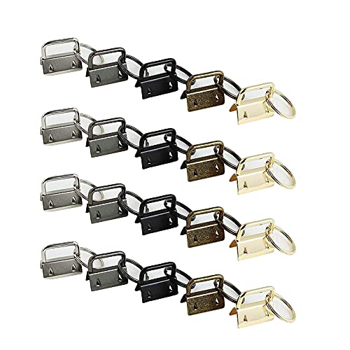 Xingsui 20 Pezzi Portachiavi Hardware,Hardware Portachiavi,Hardware Anello Clip,Per Braccialetto Fai Da Te, Tracolla Per Zaino, Cinturino In Tessuto(5