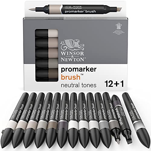 Winsor & Newton Promarker Brush - 12+1 Pennarelli Toni Neutri