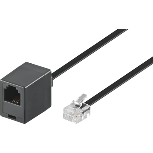 Goobay 68258 Cavo Di Collegamento Analogico Modulare 15 Metri, Nero, Spina Rj11/Rj14 (6P4C) Alla Presa Rj11 (6P4C)