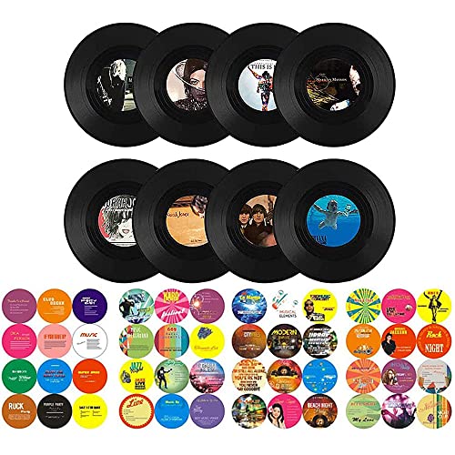 Wuzdy 8 Pezzo Dischi In Vinile Accessori Decorativi, Dischi In Vinile Decorativi, Rotonda Vintage Cd Vinyl, Forma Di Dischi In Vinile, Per Decorare Ba