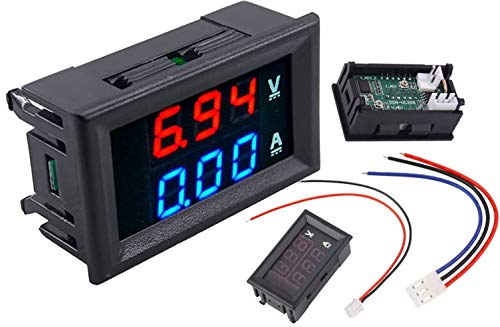 Dc Voltmeter Ammeter Blue 100V 10A + Led Red Digital Voltmeter Double Amplifier Caliber