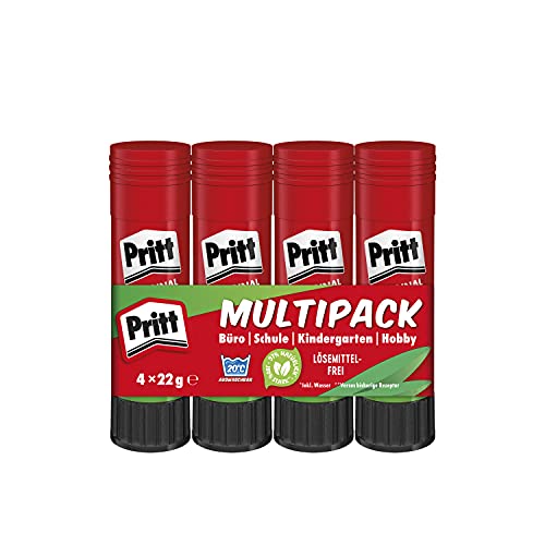 Pritt Penna Adesiva, Colla Sicura E Adatta Ai Bambini Per Arte E Artigianato, Colla Potente Per Articoli Scolastici E Per Ufficio, 4X 22 G Pen Pritt