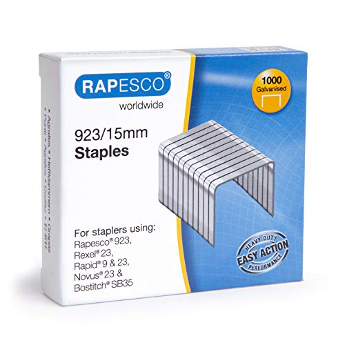 Rapesco 1239 Punti Galvanizzati 923/15 Mm, Tipo 23, Confezione Da 1000