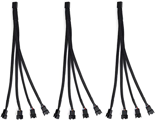 3 Pezzi Splitter Ventole Pwn Per Pc Cpu (3Pin+ 4Pin) 1 A 4