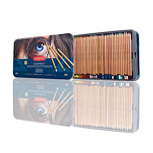 Derwent Lightfast Set Di 72 Matite Resistenti Alla Luce Con Anima Rotonda Da 4 Mm, Resistenza Elevata Del Nucleo E Consistenza Cremosa, Adatte Al Dise