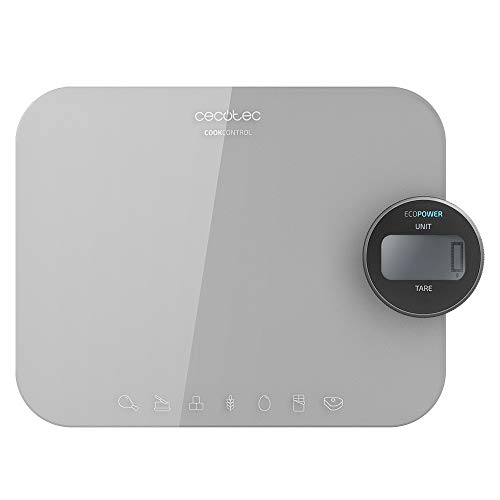 Cecotec Bilancia Da Cucina Cook Control 10300 Ecopower Nutrition Funzionamento Senza Batterie, Precisione Da 1 G, Display Lcd, Funzione Tara, Funzione