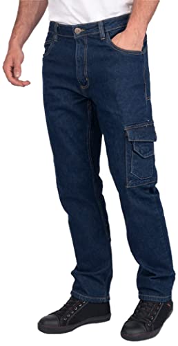 Lee Cooper Workwear Di Sicurezza Carpenter Stretch Denim Jeans Di Lavoro Dei Pantaloni, Light Blue, Taglia 38" Vita Normale 31" Leg, Blu, 38W