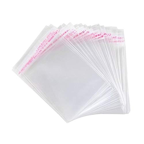 Robell 300 Pezzi Sacchetti Di Cellophane Trasparente, Involucri Autoadesivi Aigillanti Piatto, Opp Plastica Alimenti Sacchetto (7X10 Cm)