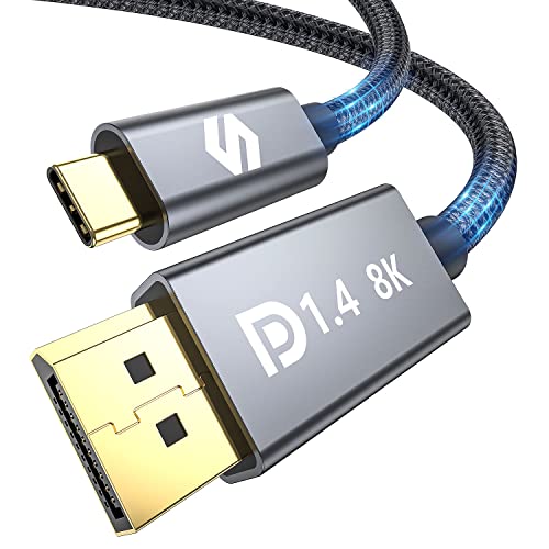 Silkland Cavo Usb C Thunderbolt 4/3 A Displayport 1.4 2M, 8K@60Hz, 4K@144Hz/120Hz, 5K@60Hz, 2K@240Hz/144Hz, 32.4Gbps, Per Iphone 15 Serie, Macbook Pro