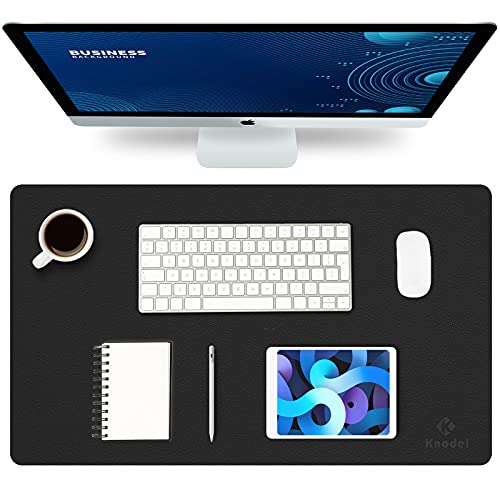 Knodel Tappetino Scrivania, Sottomano Scrivania, 60Cm X 35Cm In Similpelle Pu, Tappetino Per Laptop, Copri Scrivania, Doppia Facciata (Nero)