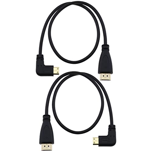 Ecsing 2 Pz Mini Hdmi A Hdmi Cavo 50 Cm Mini Hdmi Maschio 90 Gradi Sinistra E Destra A Hdmi Maschio Cavo Per Fotocamera Scheda Video Laptop Tablet Hdt