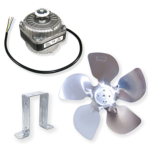 Goldman Service Kit Motore Fan Ventola Per Portabottiglie Frigorifero 10 W Con Supporto E Pale Per Congelatore Verticale Camera Frigorifero Industrial